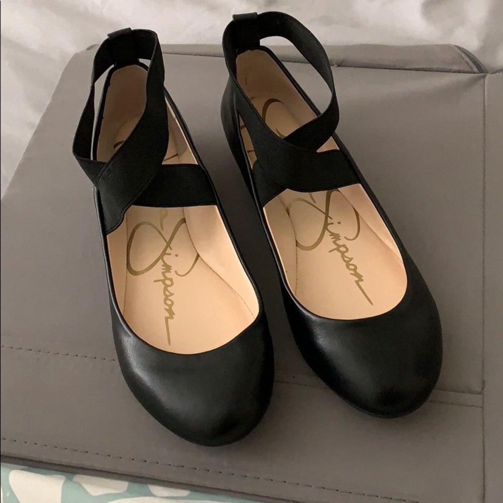 Once worn, Jessica Simpson ballet flat in black